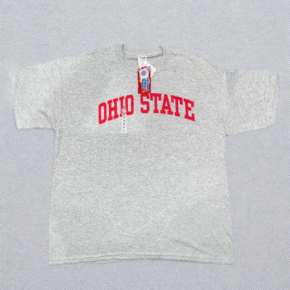 NWT Ohio State Buckeyes T-Shirt Grey Scarlet Arch Logo Men's Size XL